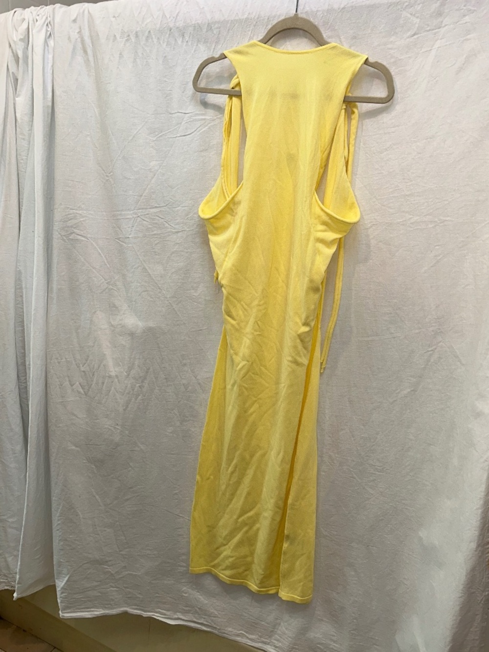 Peppermayo NEW lemon yellow long sleeveless dress great tie back XS/S
